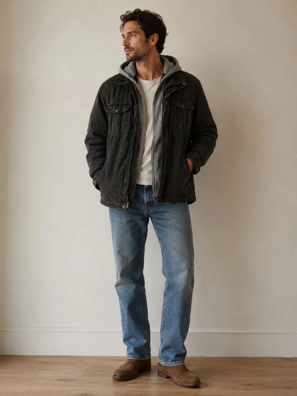 Levi’s Heavyweight Utility Jacket XXL Removable Hood Lined Workwear Coat